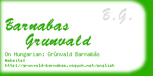 barnabas grunvald business card