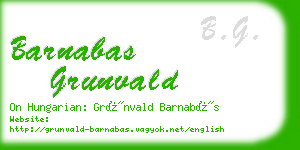 barnabas grunvald business card
